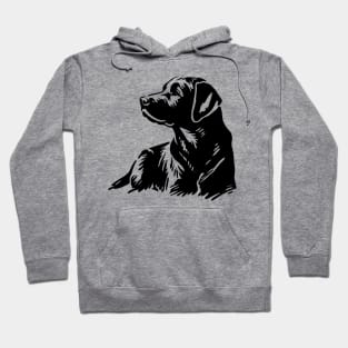 This is a simple black ink drawing of a Labrador dog Hoodie